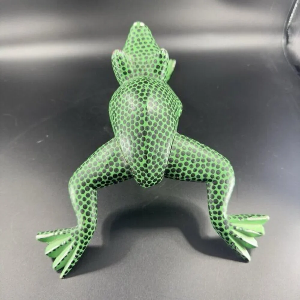 Francisco‎ Esteban Hernandez Mexican Folk Art Wood Long Frog Animal Signed AS IS